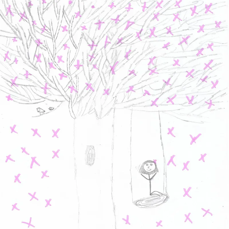 Lyla likes drawing and was inspired by the cherry tree blossom this Spring on the cherry tree at school